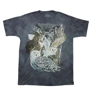 The Mountain Find 11 Owls Graphic T-Shirt XL Grey Tie Dye Gardner 2013 Mens